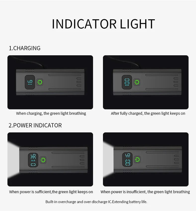 Black rectangular bike headlight with multi-lens front