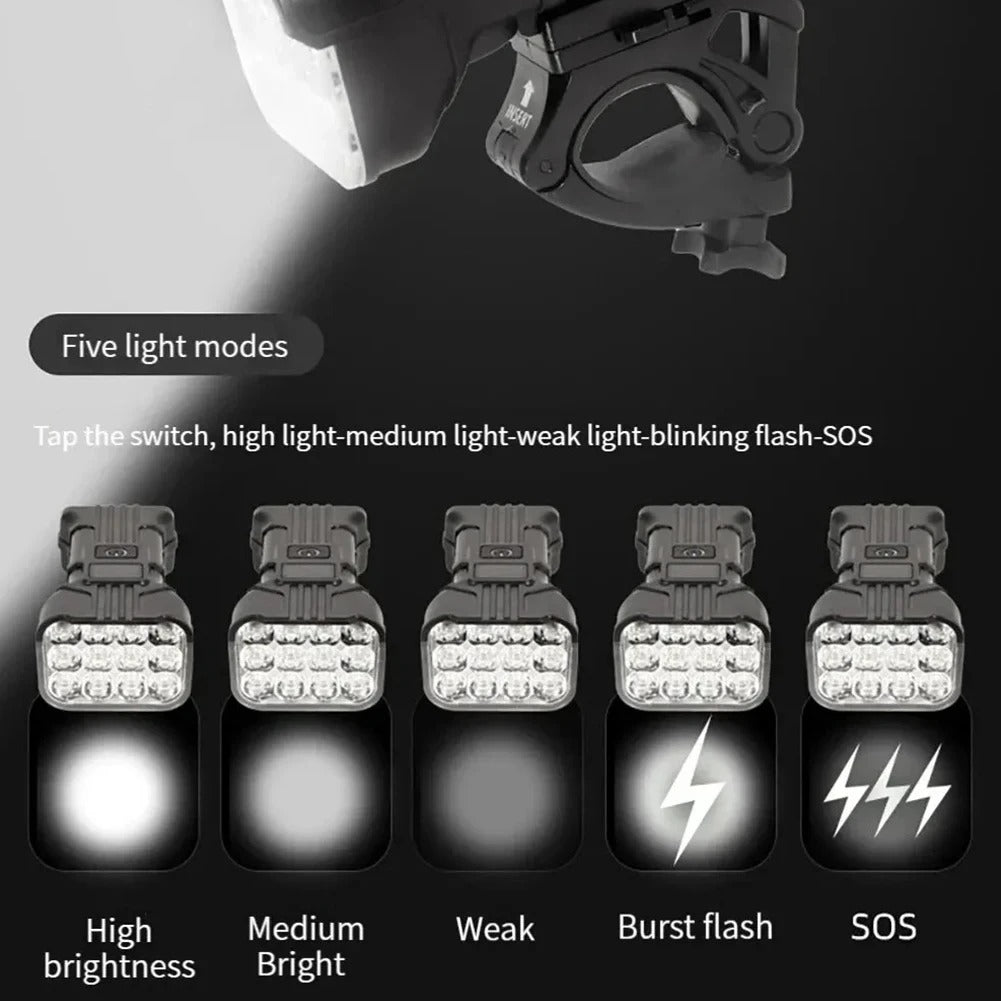 Powerful Bike Light with Horn & Power Bank Function