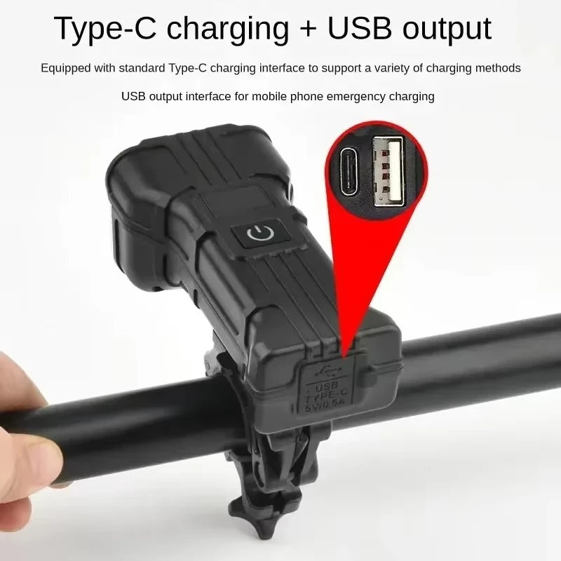 Powerful Bike Light with Horn & Power Bank Function