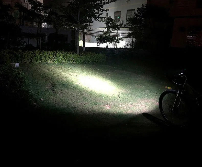 Black rectangular bike headlight with multi-lens front