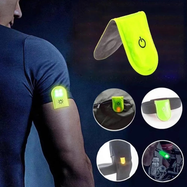 Clip-on bike safety light in multiple colors with flexible strap