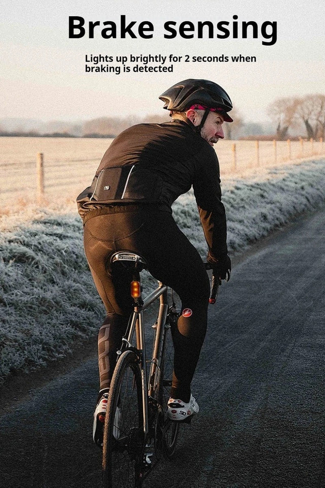 Red rear bike light with three LED points