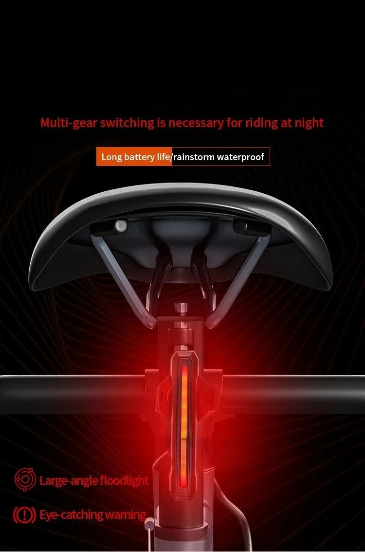 Black vertical bike rear light with slim bar lens