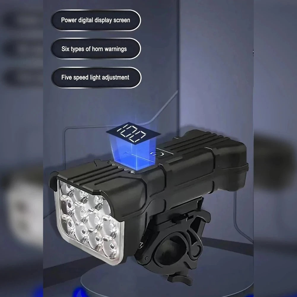 Powerful Bike Light with Horn & Power Bank Function