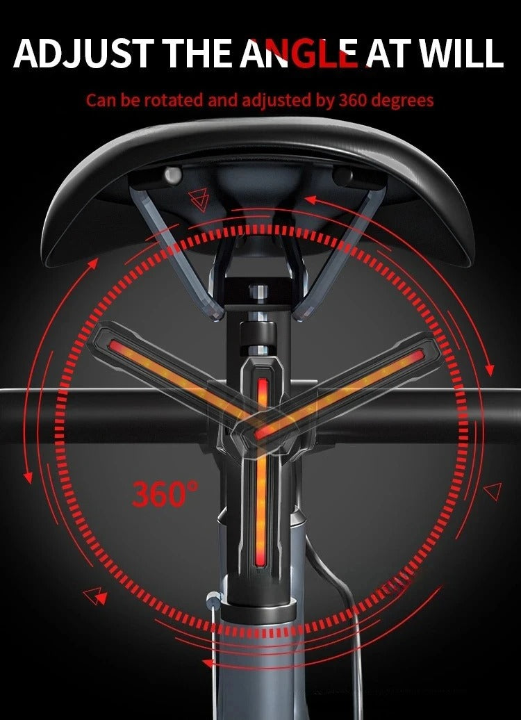 Black vertical bike rear light with slim bar lens