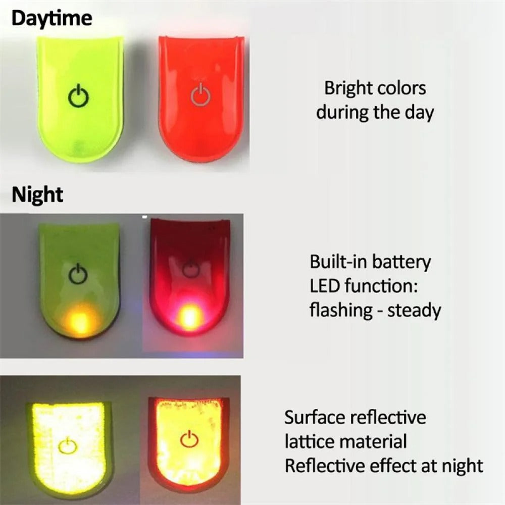 Clip-on bike safety light in multiple colors with flexible strap