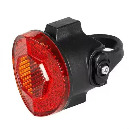 Black round bike rear reflector light with seatpost mount