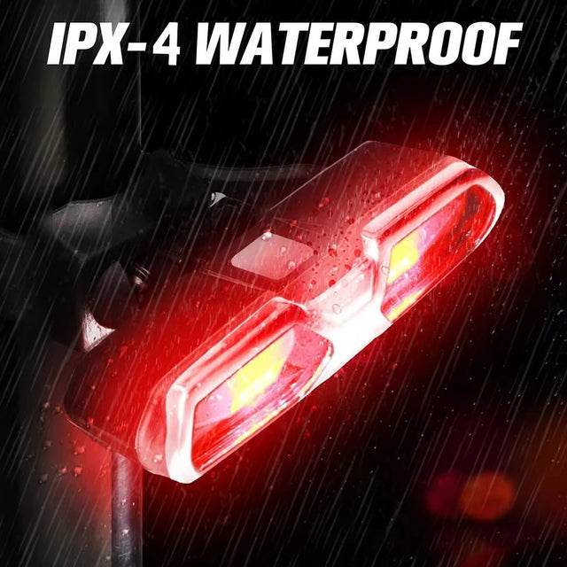 Black bike rear light with dual lens and remote control
