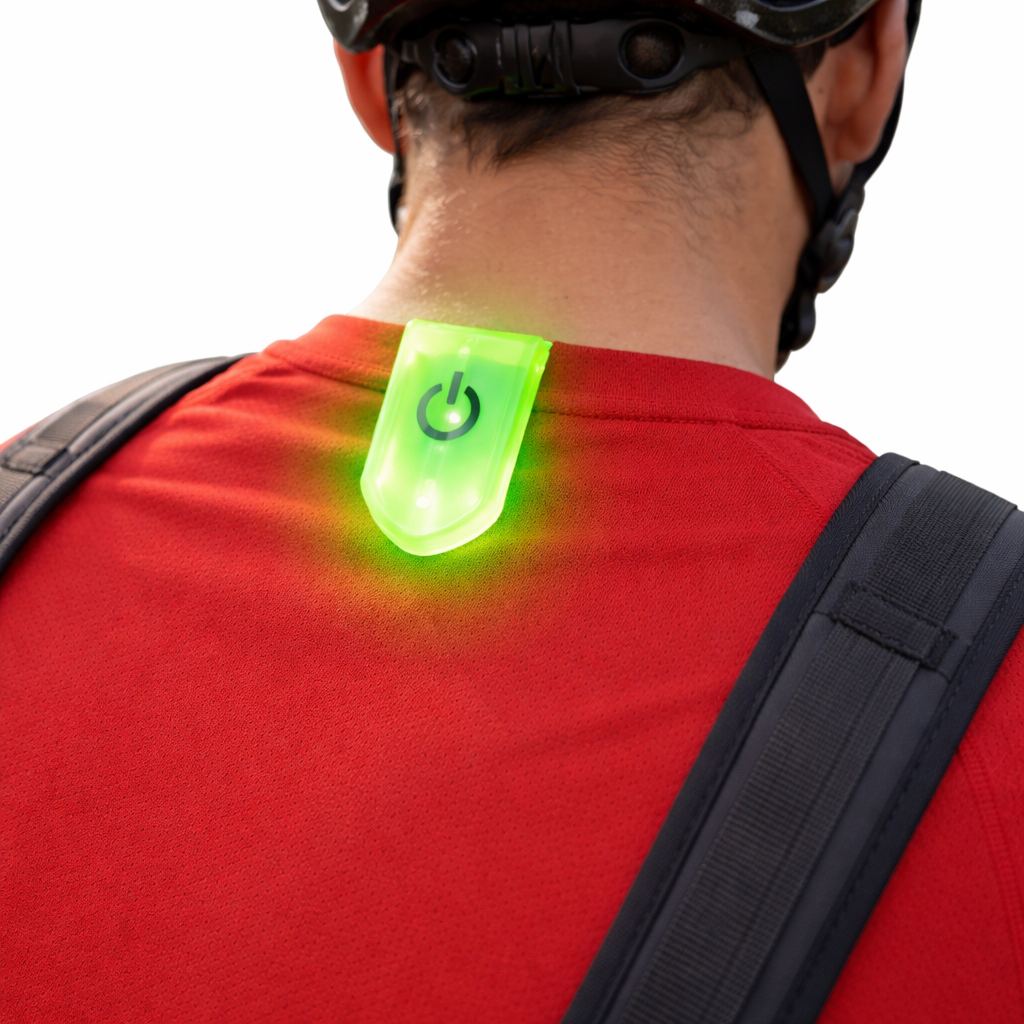 Clip-on bike safety light in multiple colors with flexible strap
