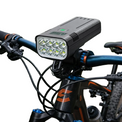 Black rectangular bike headlight with multi-lens front