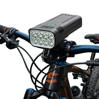 Black rectangular bike headlight with multi-lens front
