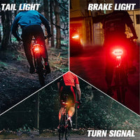 Black bike rear light with dual lens and remote control