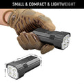 Black bike light set with front multi-lens headlight and rear light
