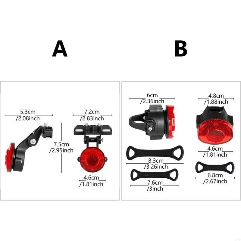 Black round bike rear reflector light with seatpost mount