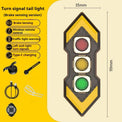 Black bike rear light with red, yellow and green lenses