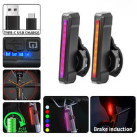 Black vertical bike rear light with slim bar lens