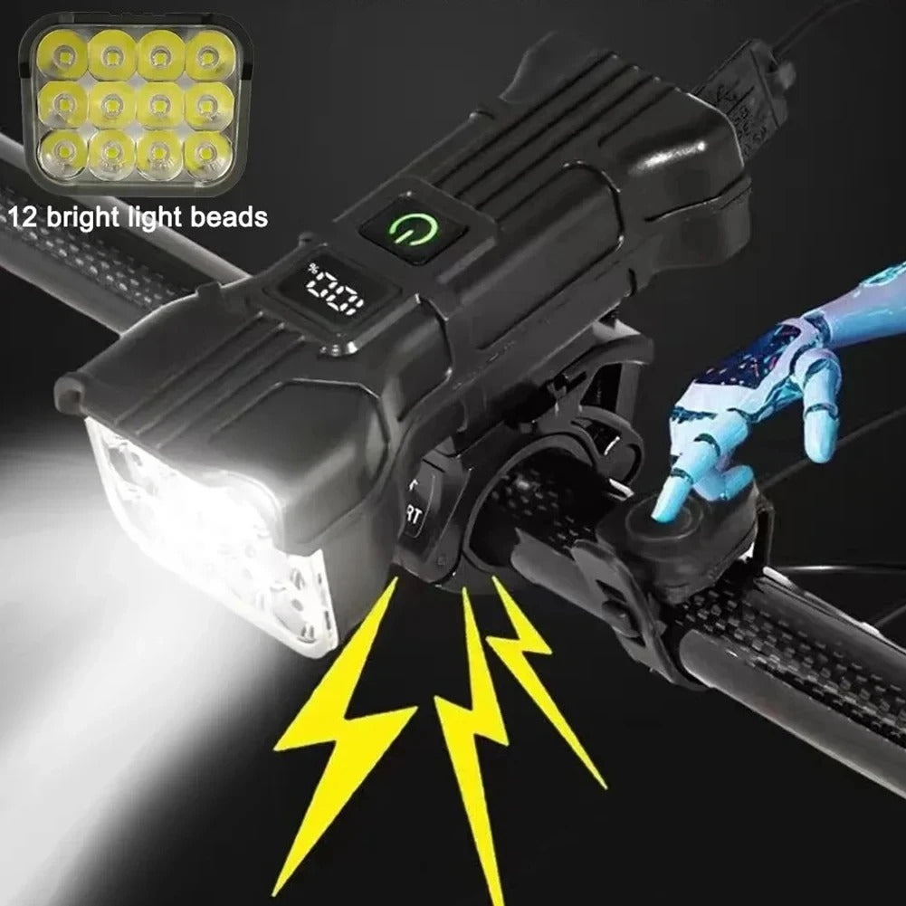 Powerful Bike Light with Horn & Power Bank Function