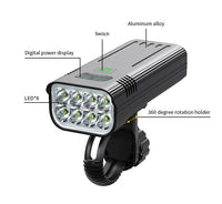 Black rectangular bike headlight with multi-lens front
