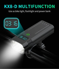 Black rectangular bike headlight with multi-lens front