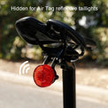 Black round bike rear reflector light with seatpost mount