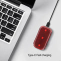 Red rear bike light with three LED points