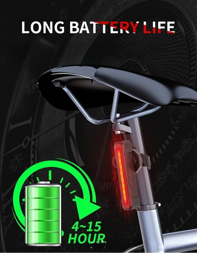Black vertical bike rear light with slim bar lens