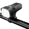 Black bike light set with front multi-lens headlight and rear light