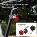 Black round bike rear reflector light with seatpost mount