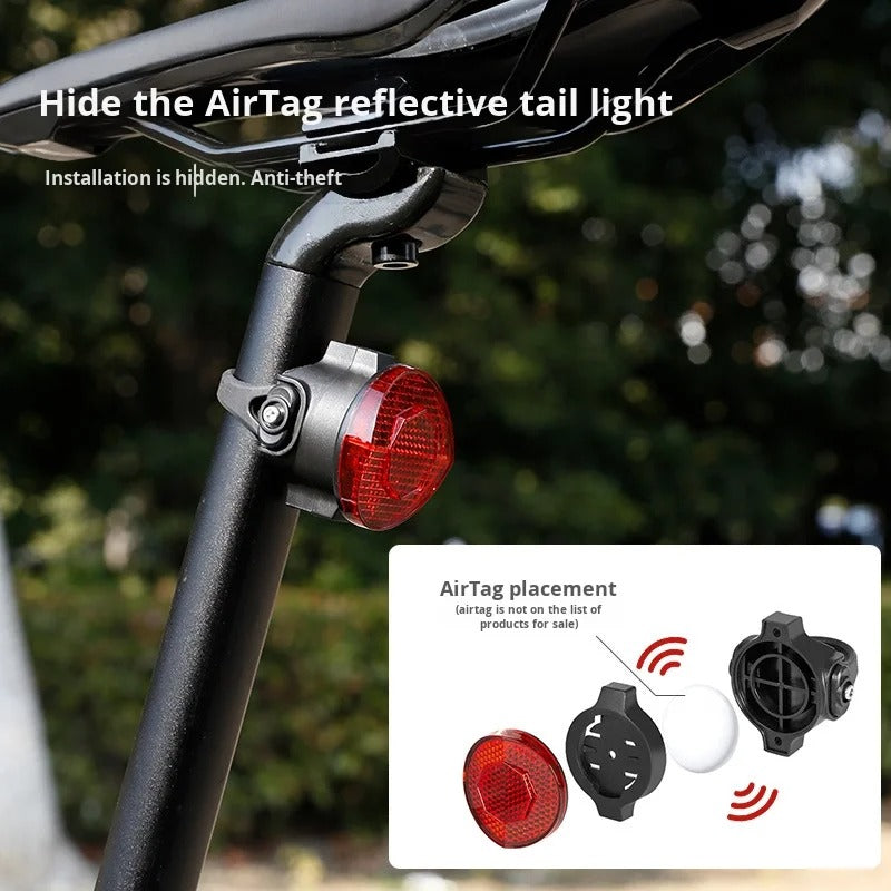 Black round bike rear reflector light with seatpost mount