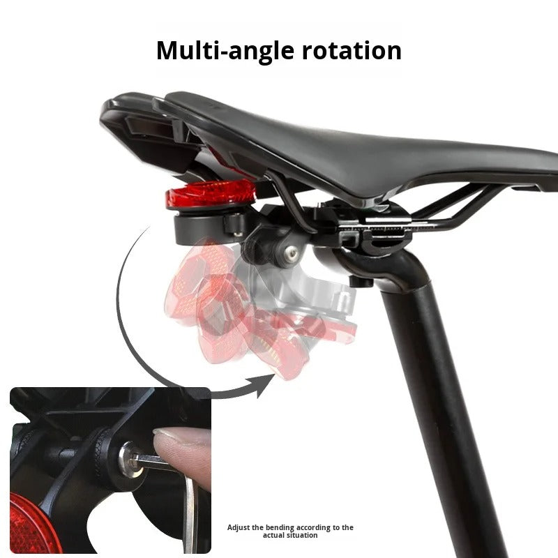 Black round bike rear reflector light with seatpost mount