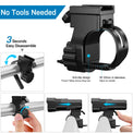 Black bike light set with front multi-lens headlight and rear light