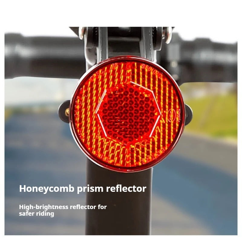 Black round bike rear reflector light with seatpost mount