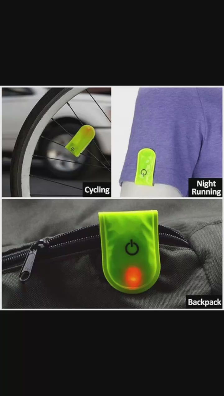 Clip-on bike safety light in multiple colors with flexible strap